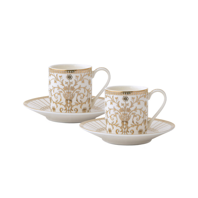 Pozzi Milano - POZZI Golden 80ml (2.7oz) Espresso Cup & Saucer