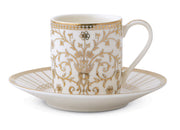 Pozzi Milano - POZZI Golden 80ml (2.7oz) Espresso Cup & Saucer
