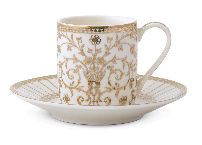 Pozzi Milano - POZZI Golden 80ml (2.7oz) Espresso Cup & Saucer