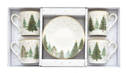 Easy Life - Festive Trees 100ml (3.4oz) Espresso Cup & Saucer Set of 4