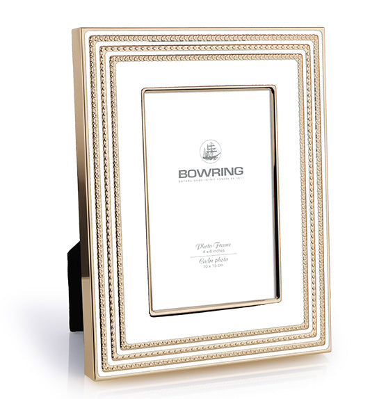 BOWRING - Carson White/Gold Accent 3.5 x 5in Frame