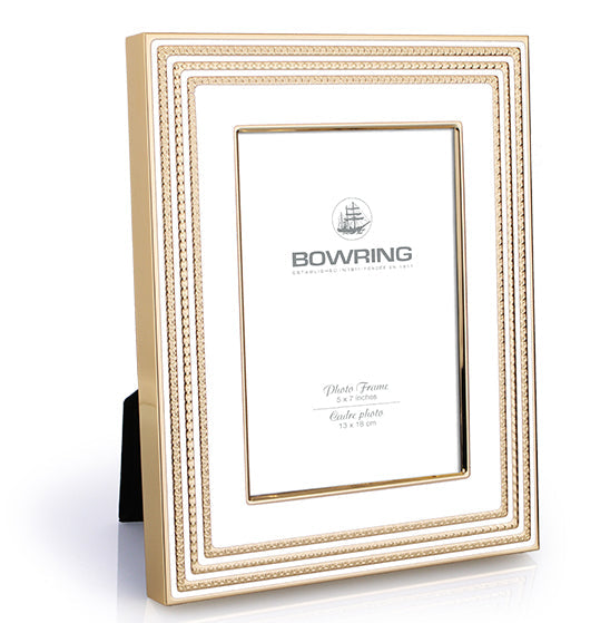 BOWRING - Carson White/Gold Accent 5 x 7in Frame