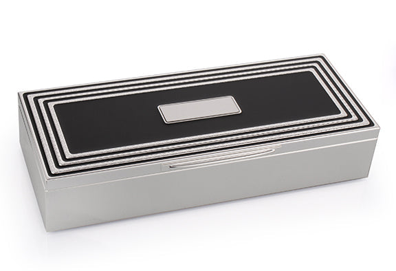 BOWRING - Carson Trinket Box Black/Silver Accent