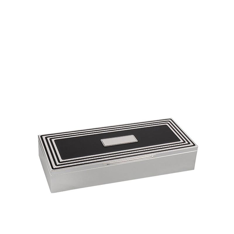 BOWRING - Carson Trinket Box Black/Silver Accent