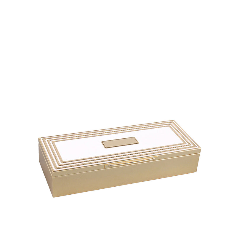 BOWRING - Carson Trinket Box White/Gold Accent