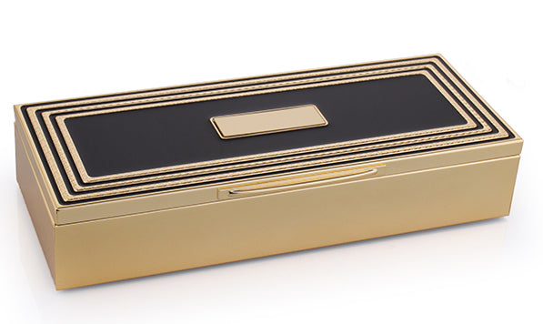 BOWRING - Carson Trinket Box Black/Gold Accent