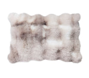 BOWRING - Plush Faux Fur 12" x 18" Pillow,Warm Grey