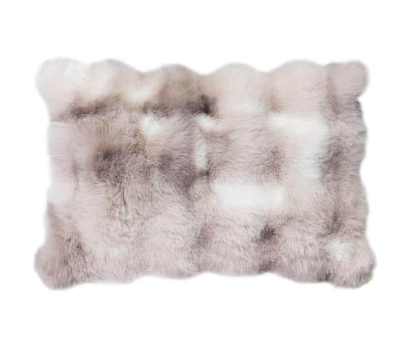 BOWRING - Plush Faux Fur 12" x 18" Pillow,Warm Grey
