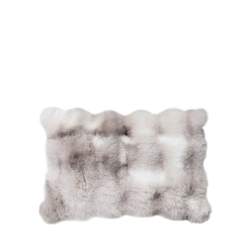 BOWRING - Plush Faux Fur 12" x 18" Pillow,Warm Grey