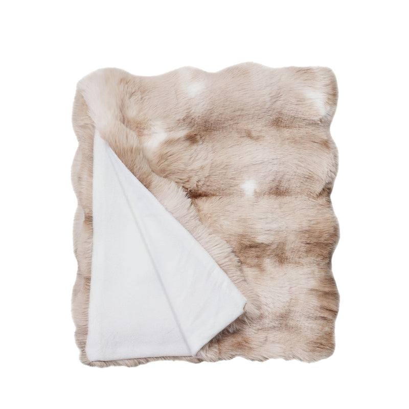 BOWRING - Plush Faux Fur 50" x 60" Throw,CARAMEL