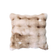 BOWRING - Plush Faux Fur 18" x 18" Pillow,CARAMEL