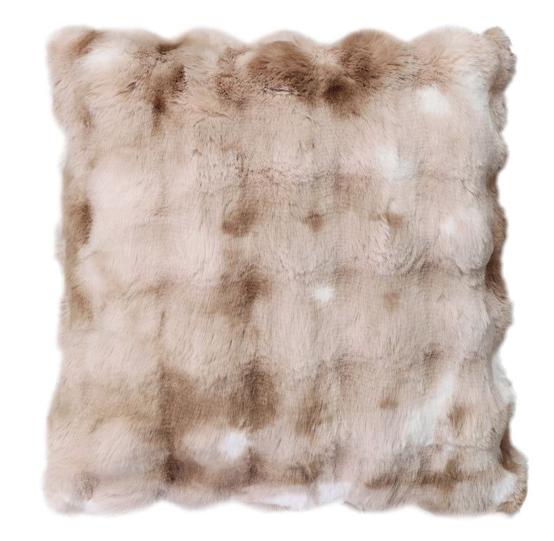 BOWRING - Plush Faux Fur 22" x 22" Pillow,CARAMEL