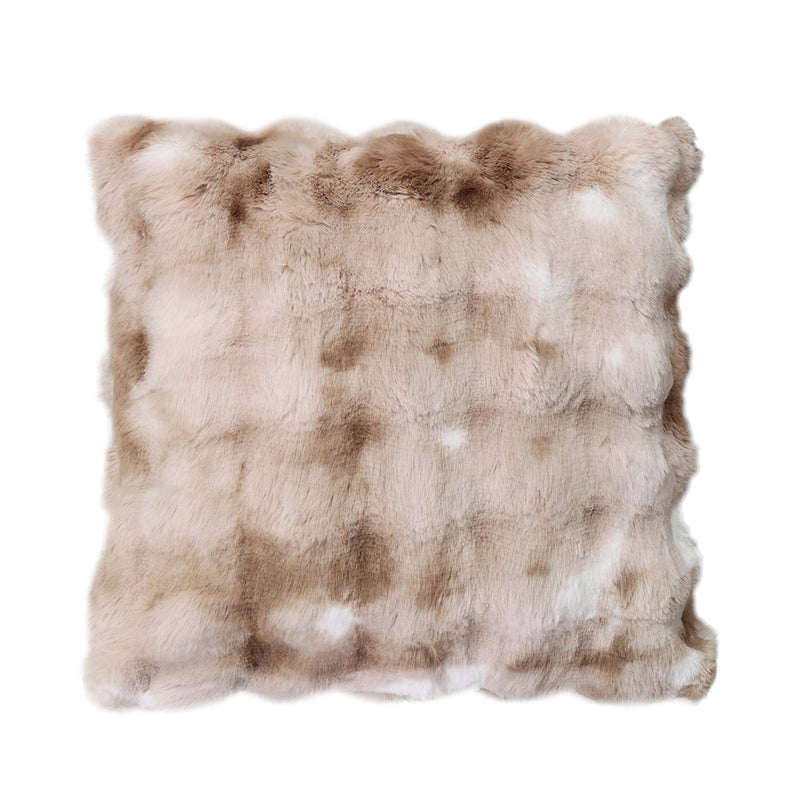 BOWRING - Plush Faux Fur 22" x 22" Pillow,CARAMEL