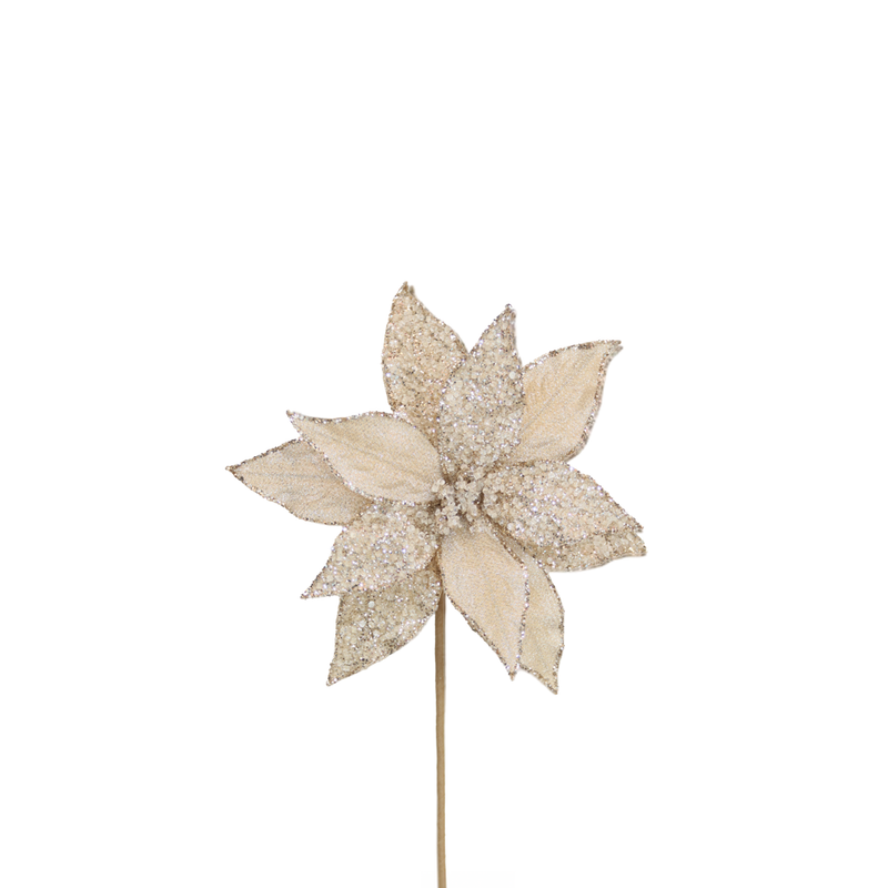 BOWRING - Poinsettia 28x50cm Champagne Microbeads