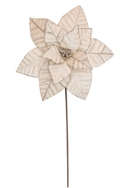 BOWRING - Poinsettia 31x50cm Champagne Velvet with Glitter