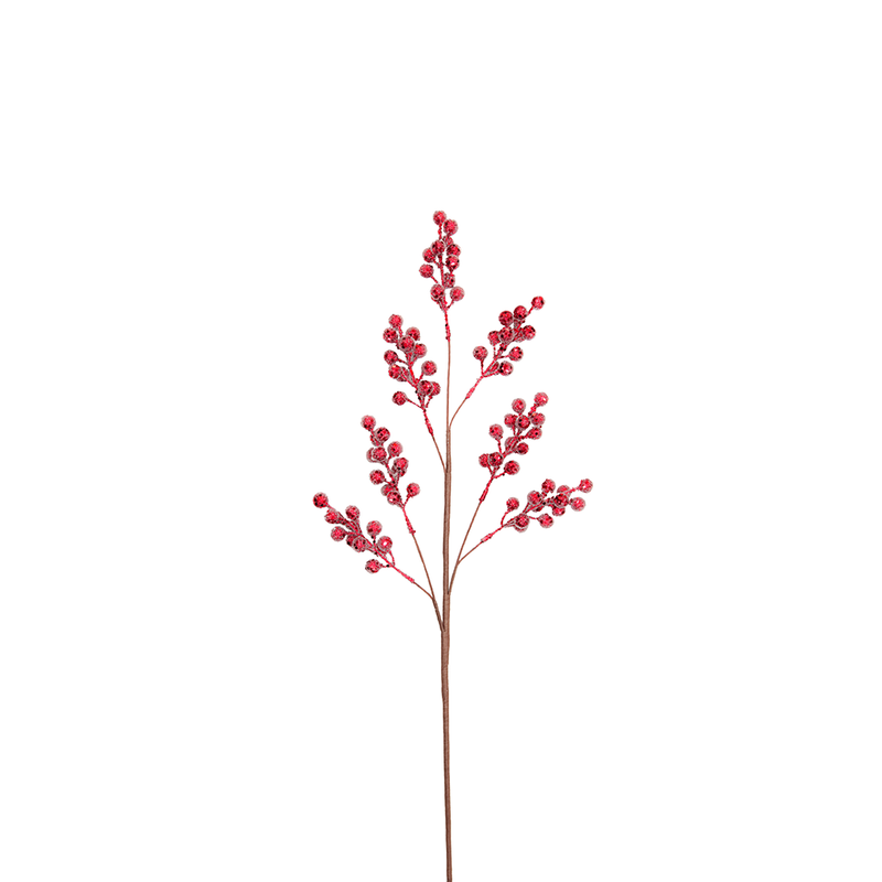BOWRING - Berry Spray 66cm Burgundy Glitter