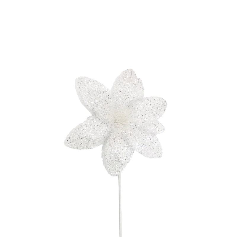 BOWRING - Poinsettia 31x55cm White Sequins
