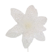 BOWRING - Poinsettia 31x55cm White Sequins