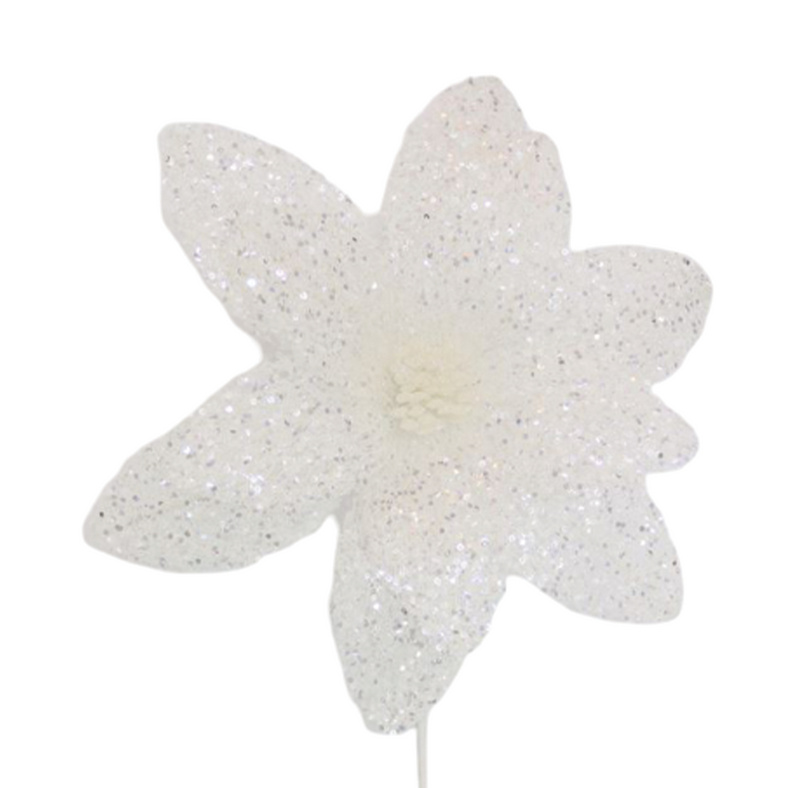 BOWRING - Poinsettia 31x55cm White Sequins