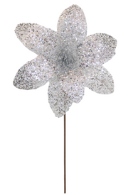 BOWRING - Poinsettia 31x55cm Silver Sequins