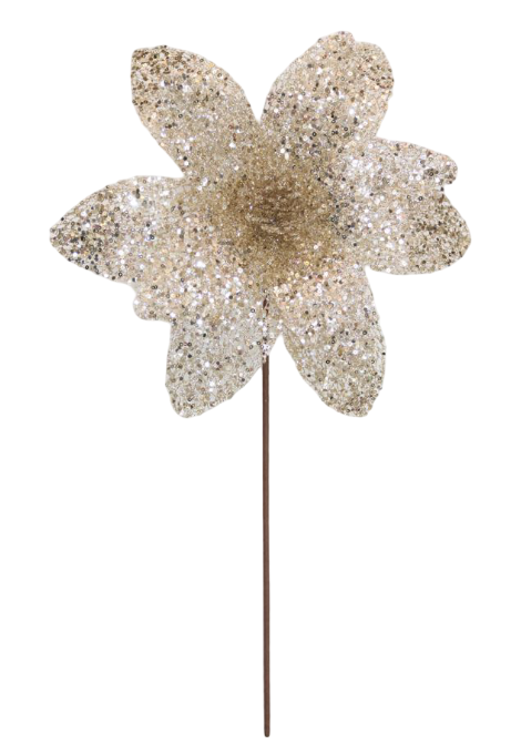 BOWRING - Poinsettia 31x55cm Champagne Sequins