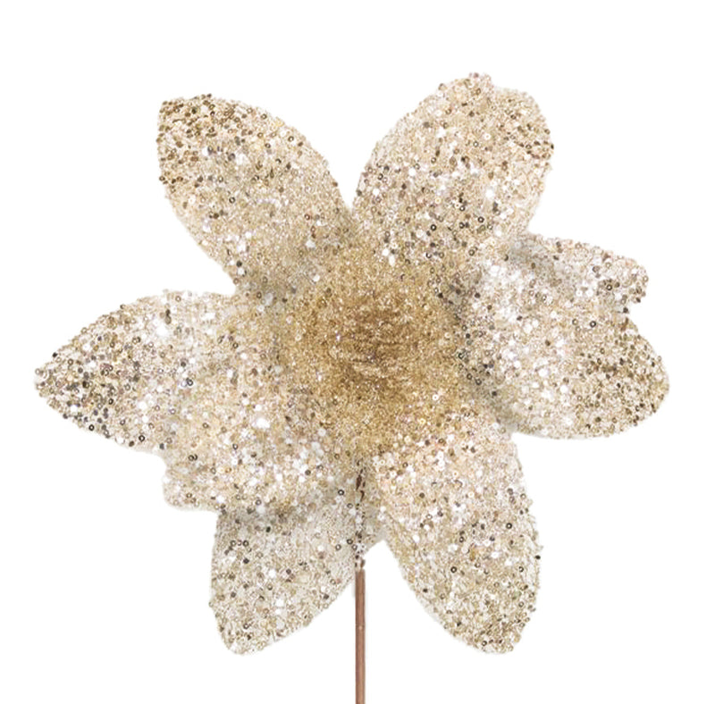 BOWRING - Poinsettia 31x55cm Champagne Sequins