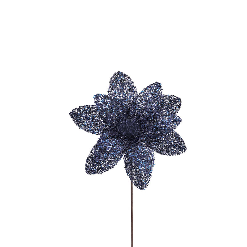 BOWRING - Poinsettia 31x55cm Midnight Blue Sequins