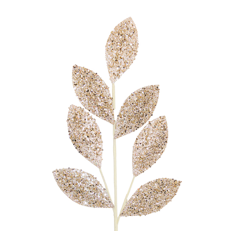 BOWRING - Leaf Stem 70cm Champagne Sequins