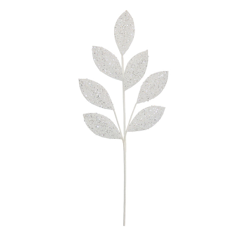 BOWRING - Leaf Stem 70cm White Sequins