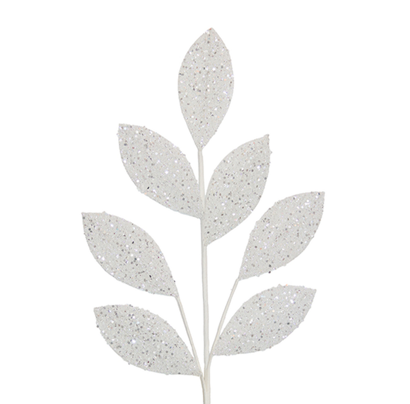 BOWRING - Leaf Stem 70cm White Sequins