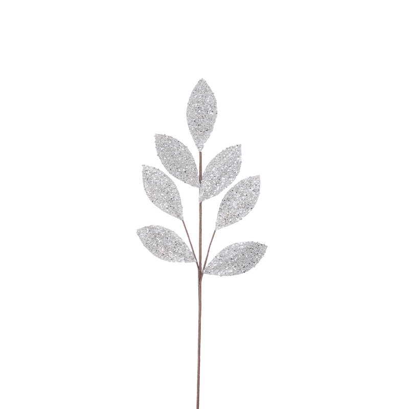 BOWRING - Leaf Stem 70cm Silver Sequins