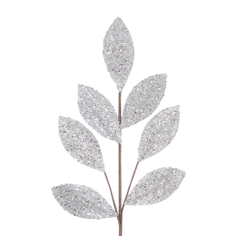 BOWRING - Leaf Stem 70cm Silver Sequins