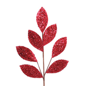 BOWRING - Leaf Stem 70cm Burgundy Sequins
