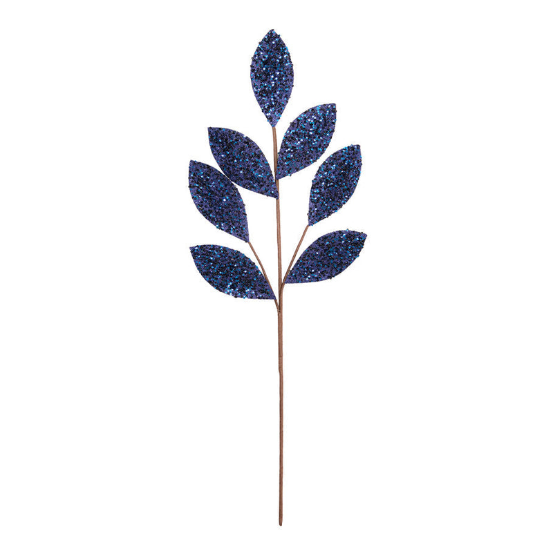 BOWRING - Leaf Stem 70cm Midnight Blue Sequins