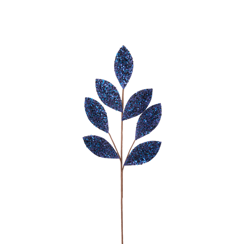BOWRING - Leaf Stem 70cm Midnight Blue Sequins