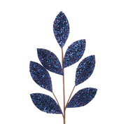 BOWRING - Leaf Stem 70cm Midnight Blue Sequins
