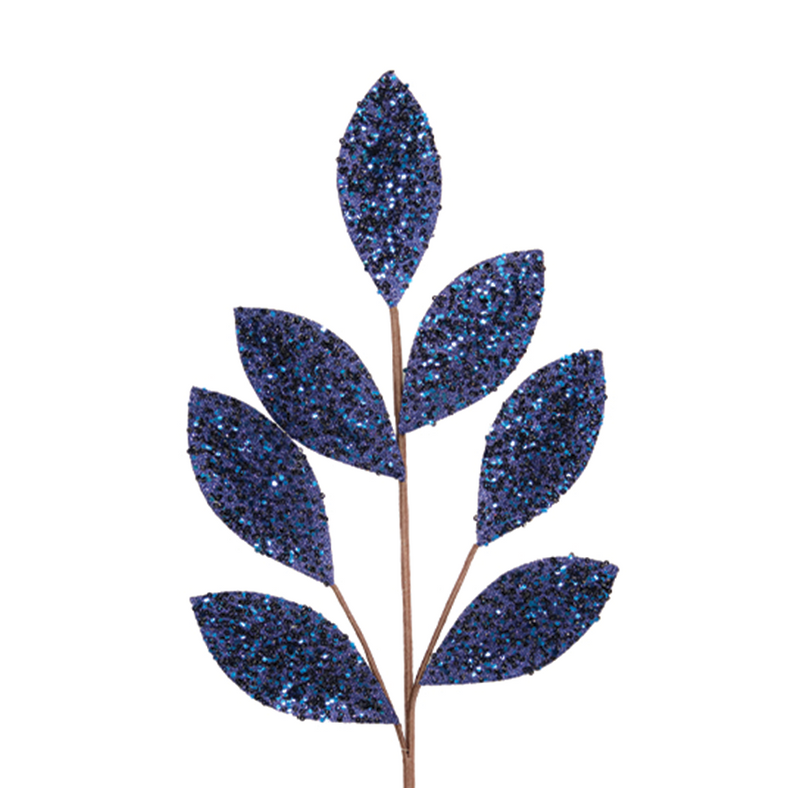 BOWRING - Leaf Stem 70cm Midnight Blue Sequins