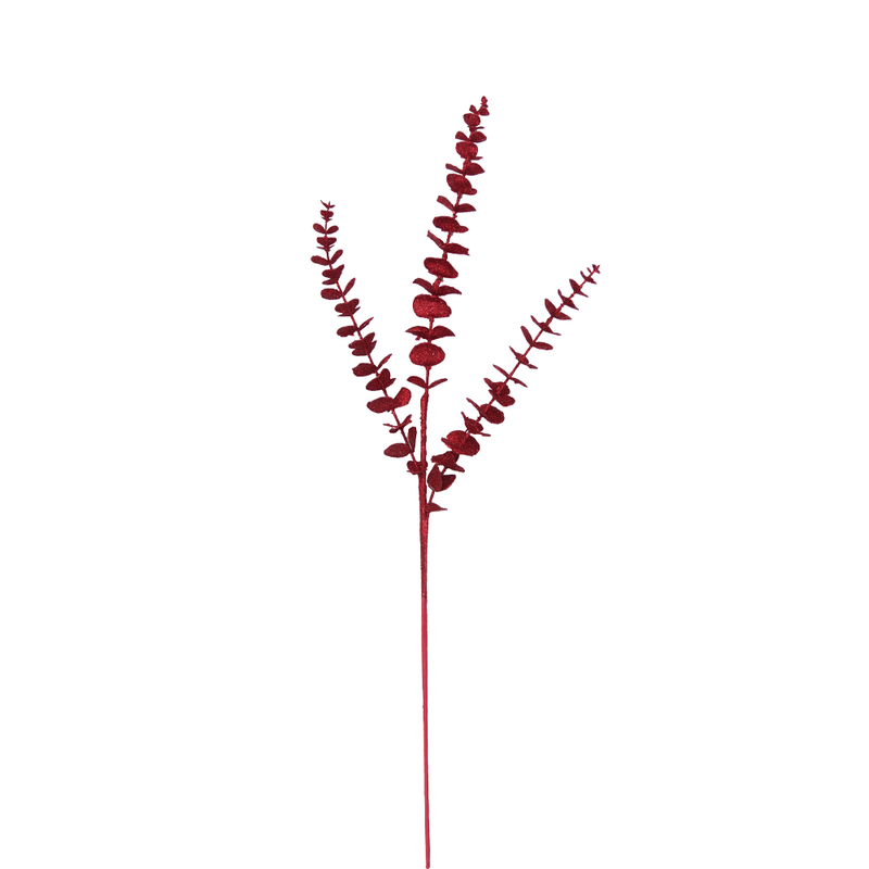 BOWRING - Eucalyptus 81cm Burgundy Glitter Spray