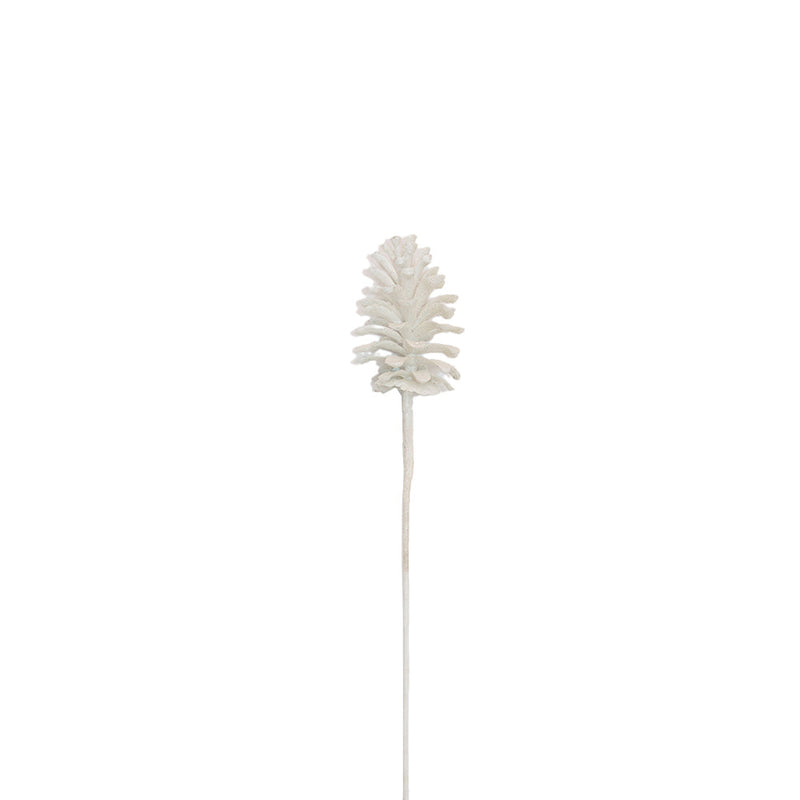 BOWRING - Pinecone 55cm White Iced Cluster