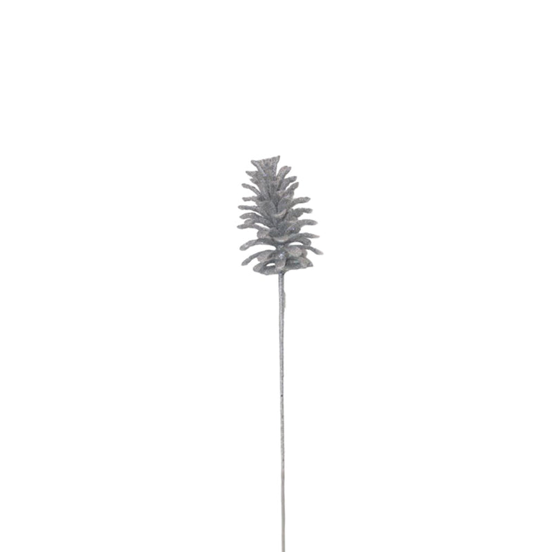 BOWRING - Pinecone 55cm Silver Iced Cluster