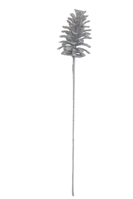 BOWRING - Pinecone 55cm Silver Iced Cluster