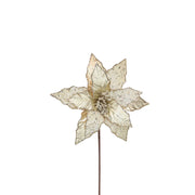 BOWRING - Poinsettia Stem Champagne Beaded