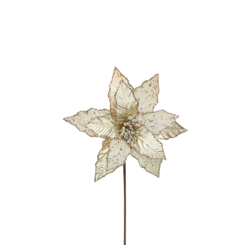 BOWRING - Poinsettia Stem Champagne Beaded