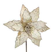 BOWRING - Poinsettia Stem Champagne Beaded