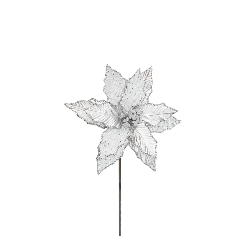 BOWRING - Poinsettia Stem Silver Beaded