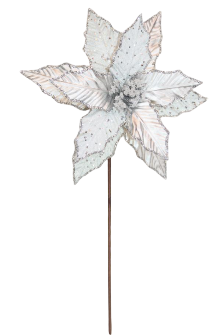 BOWRING - Poinsettia Stem Silver Beaded