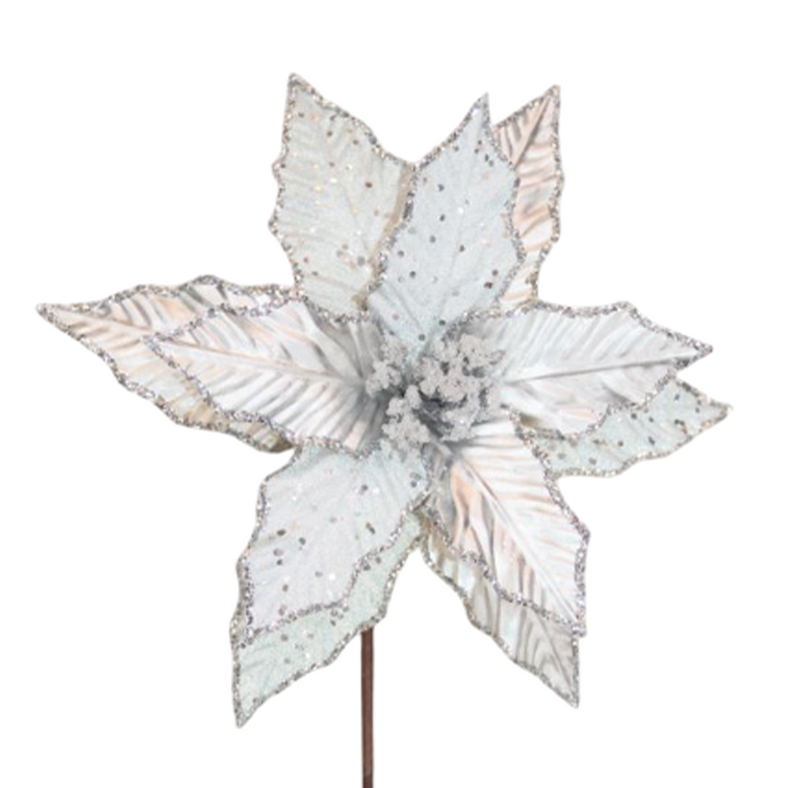 BOWRING - Poinsettia Stem Silver Beaded