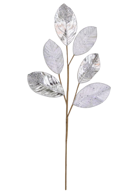 BOWRING - Leaf Stem 68cm Silver Beaded