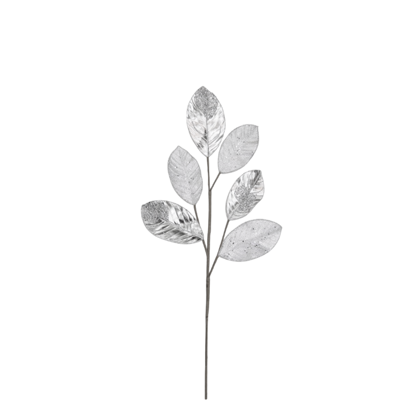 BOWRING - Leaf Stem 68cm Silver Beaded