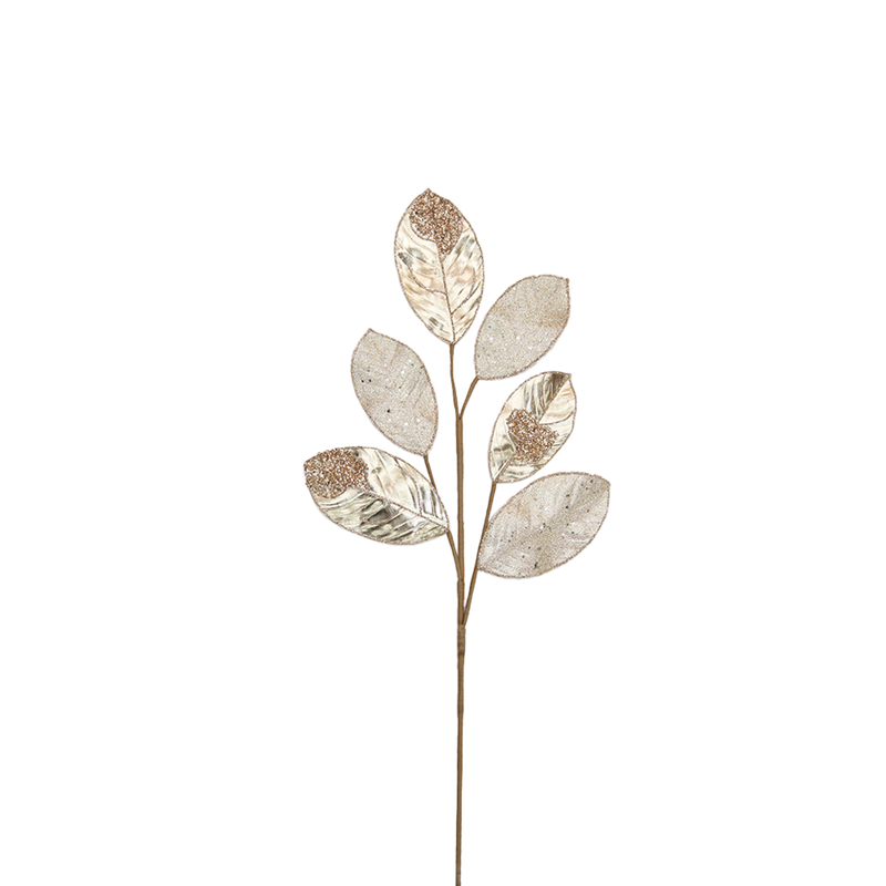 BOWRING - Leaf Stem 68cm Champagne Beaded